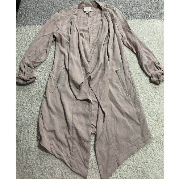 Eliane Rose Tencel Long Sleeve Open Front Cardigan Womens Size XS Waterfall Pink - Picture 10 of 12